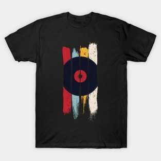 Vinyl Record vintage paint dry brush T-Shirt